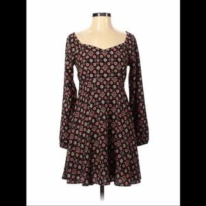 Altar'd State long sleeved sweetheart fit and flare dress, size small